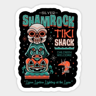 Silver Shamrock Tiki Shack - Creepy Cute Spooky Halloween - Vintage Surf Sticker